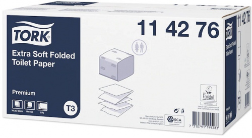 Tual. papīrs TORK Premium loksnēs T3, 2-kārt, 252lok, 19x11cm 
