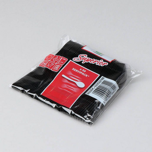 Plastmasas tējkarotes 12,5cm, melnas, PS, daudzreizlietojamās, 50 gab.