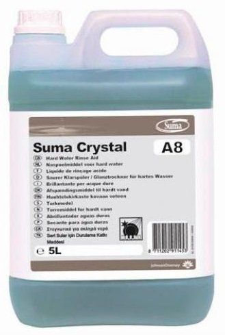 Suma CRYSTAL A8 Koncentrēts skalošanas līdzeklis trauku mazgājamām mašīnām 5L (2gab/iep) 